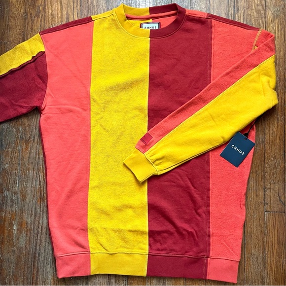 CHNGE Patchwork Colorblock Crewneck Sweater - Picture 2 of 4